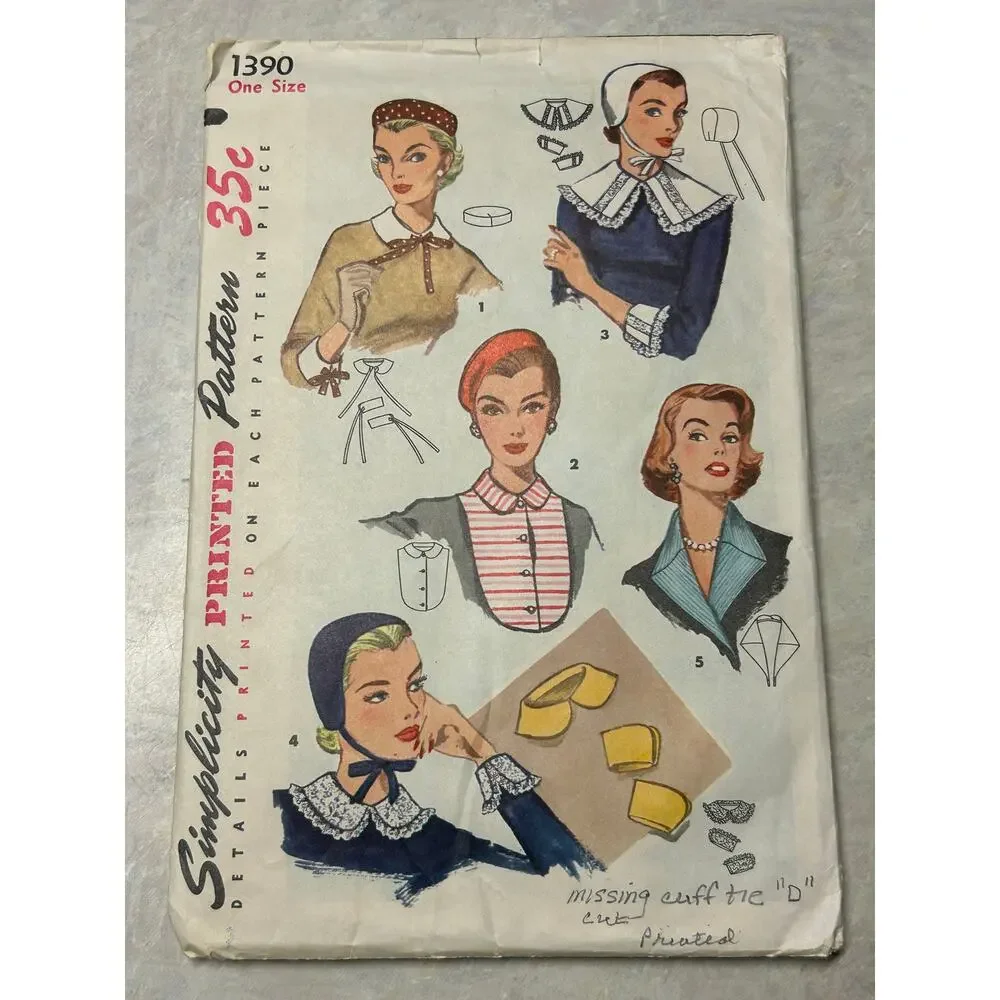 Vintage 1950's Simplicity Pattern #1390 Women's Accessories One‎ Size